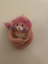 Peluche vintage 3" mini popples tascabile rosa anni 80 Mattel pupple giocattolo inversione morbida
