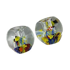 Coppia portacandele in vetro