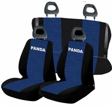 Coprisedili per panda 2003-2012 in cotone blu /nero -su misura, made in italy