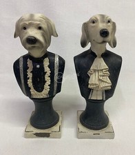 Coppia statuine busti cani in