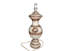 GRANDE LAMPADA DA TAVOLO VINTAGE STILE ANTICO IN CERAMICA DI BASSANO h.  60 CM