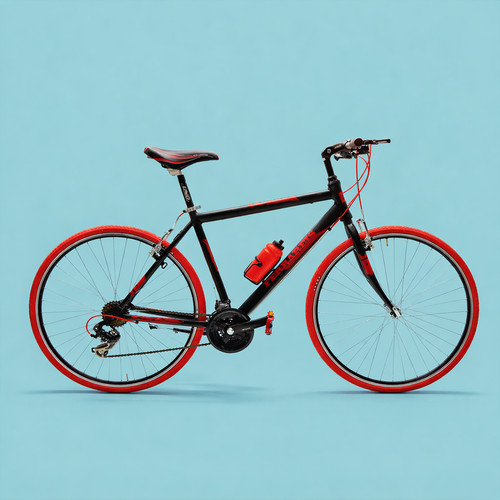 Bici ibrida nero rosso - bici,