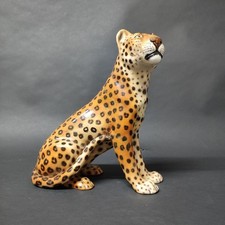Leopardo in ceramica, statua