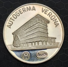 Autogerma Verona -  Audi Volkswagen -  Natale 1988 - Gettone Argento 925 -29 mm.
