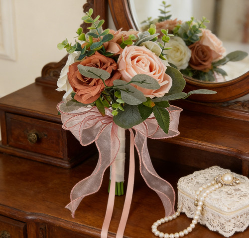 Bouquet sposa fiori seta - di,