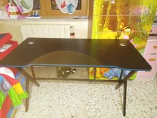 Scrivania Gaming Ergonomica Tavolo da Gioco per Computer, 110 cm Nero