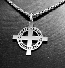 COLLANA CIONDOLO CON CROCE CELTICA ROMANA PERSONALIZZATA IN ARGENTO 925 UOMO 