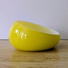 Ciotola portaoggetti vetro Murano Vincenzo Nason Eklettica firmata nuova gialla