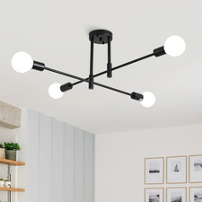 Plafoniera Nera, 4 Luci