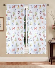 Tende cameretta bambini semitrasparenti con lettere arcobaleno mod.GIORGIA