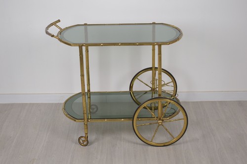 Carrello ottone vetro - ottone, e