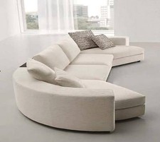 DIVANO SALOTTO MICROFIBRA PANNA ANGOLARE SOFA AMERICANO SOGGIORNO E CUSCINI ITA