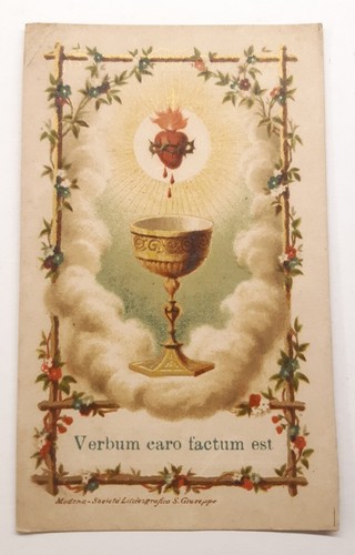 Antico santino verbum - verbum, caro