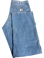 Jeans Carhartt Loose Fit Doppio Ginocchio Uomo 34x32 Blu Denim Falegname 