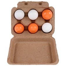 6 pezzi di simulazione di uova di legno giocattolo per le uova di uova infantile