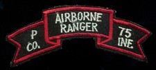 US Army P Co 75th Infantry Ranger Airborne Vietnam Scroll Patch VT-3