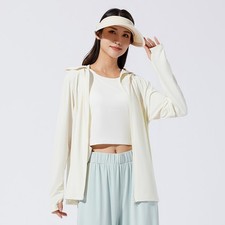 Nuova Moda Comoda Donna Ghiaccio Seta Abbigliamento Anti Ultravioletto Hooded Skin Jacket