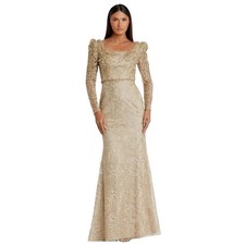 Abito floreale MAC DUGGAL 11187 ricamato pizzo tromba applicazioni taglia 10 $698