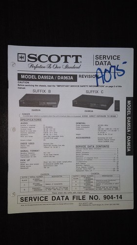 Scott da952a da963a manuale - , di