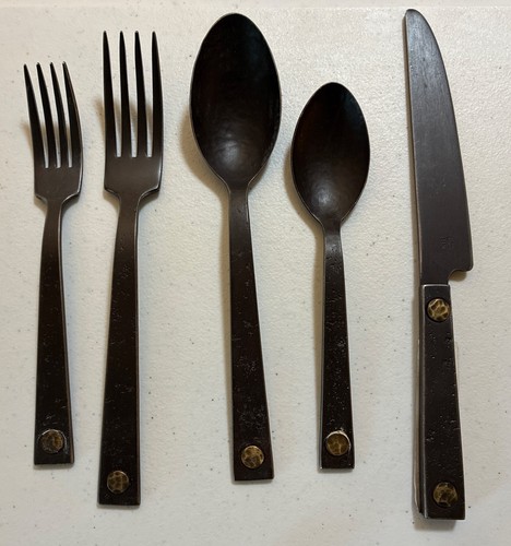 Set posate rivetti acciaio - posate,