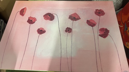 Quadro dipinto papaveri
