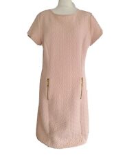 ABITO BODYCON ELASTICIZZATO SHARAGANO DONNA BAMBINO ROSA TASCHE TESTURIZZATE. UK 14, US 10