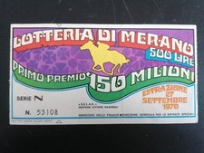 BIGLIETTO LOTTERIA  DI MERANO