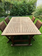 Set da giardino in teak con tavolo allungabile e 4 sedie Kensington collection
