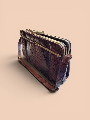 Borsa alligatore marrone - alligatore,