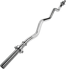 【Bilanciere Curl Palestra Cromato 120 Cm Chiusura a Vite】Compatibile Con Dischi 