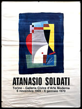 1969 * Manifesto Poster Arte "ATANASIO SOLDATI - Galleria Civica Torino 1969" It