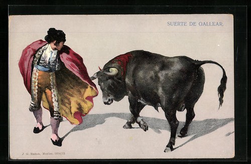 Suerte gallear torero con - de,