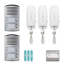 Bticino Kit citofono Trifamiliare doppio ingresso Sprint a 2 fili - 3 chiamate -