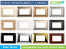 PLACCHE TECNOPOLIMERO 2 3 4 7 MODULI COMPATIBILE CON VIMAR PLANA VARI COLORI