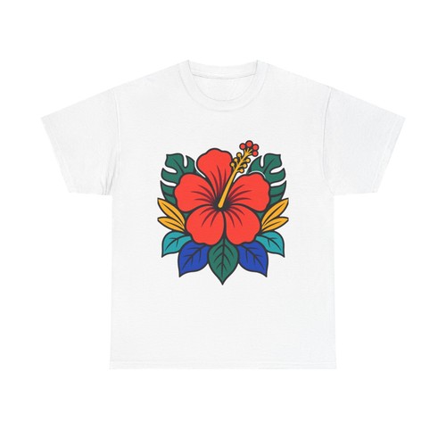 Shirt rossa con fiori di - t-shirt,