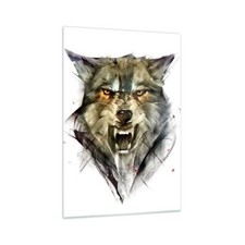 Quadro su Vetro 70x100cm lupo animale foresta Stampe Immagini Moderni Murale