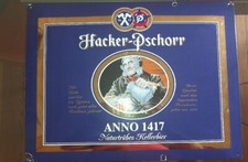 Targa smaltata pubblicitaria Birra Hacker Pachorr 30x40x2