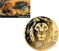 LEONE AFRICANO 1/1000 oz moneta oro 3000 franchi Ciad 2024