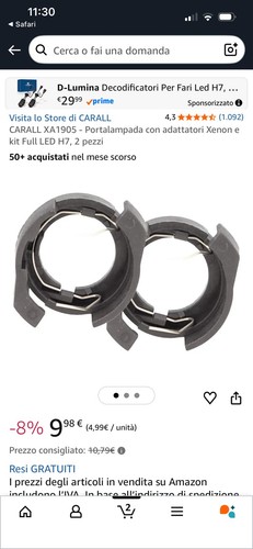 Adattatori per kit - 2x, h7