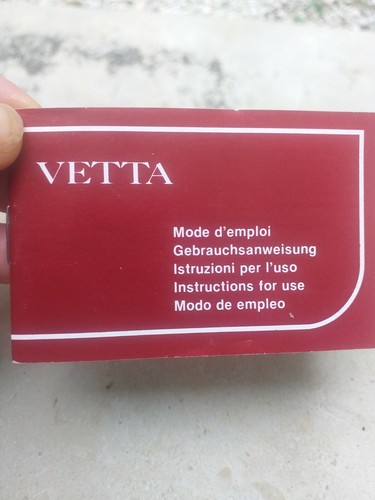 Vetta libretto istruzioni - vetta, di