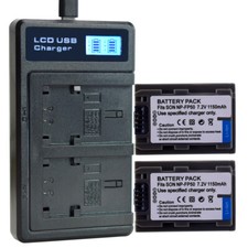 2X Batteria + Caricabatterie per Sony NP-FP50 NP-FP30 Handycam DCR-HC20 DCR-HC46 CR-HC42