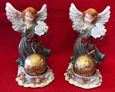 COPPIA ANGELI CHERUBINI SERAFINI NATALIZI PORTACANDELA