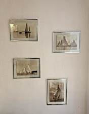 Set 4 Quadri Barche a Vela "IKEA Vintage" – Cornici a Giorno Cromate – Rarità! 