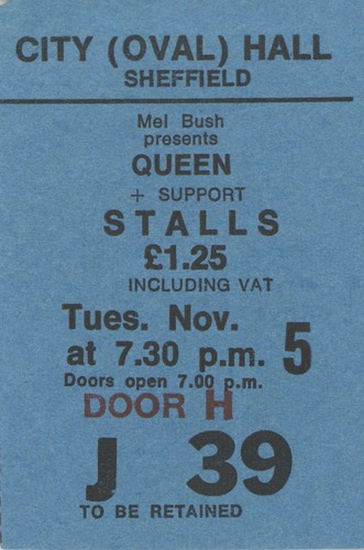 Queen concert ticket stub 1974