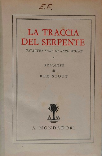 Rex stout traccia del - rex,
