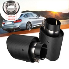 2PZ UNIVERSALE 63MM/101MM AUTO MARMITTA TERMINALE DI SCARICO CARBONIO FIBRA LOOK