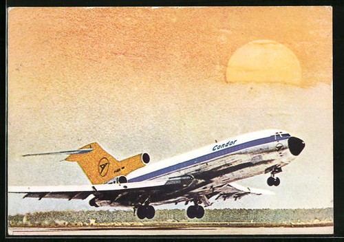 Cartolina aereo boeing 727 - cartolina,