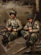 Modellino figure in resina 1/35 kit US Army su Sherman 2 figurine non assemblate non dipinte