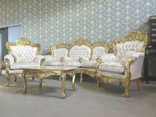 Set divano Luigi XV rococò avorio set salone francese fatto a mano set divano in velluto decorazione