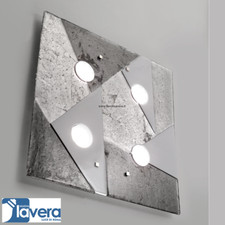 PLAFONIERA APPLIQUE DI MURANO TRIGONO PL60 ORIGINALE ARGENTO